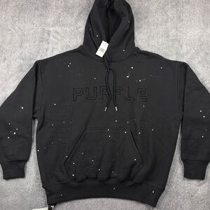 Purple Brand Black Paint Splatter Hoodie Size M